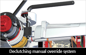 Declutching manual override system